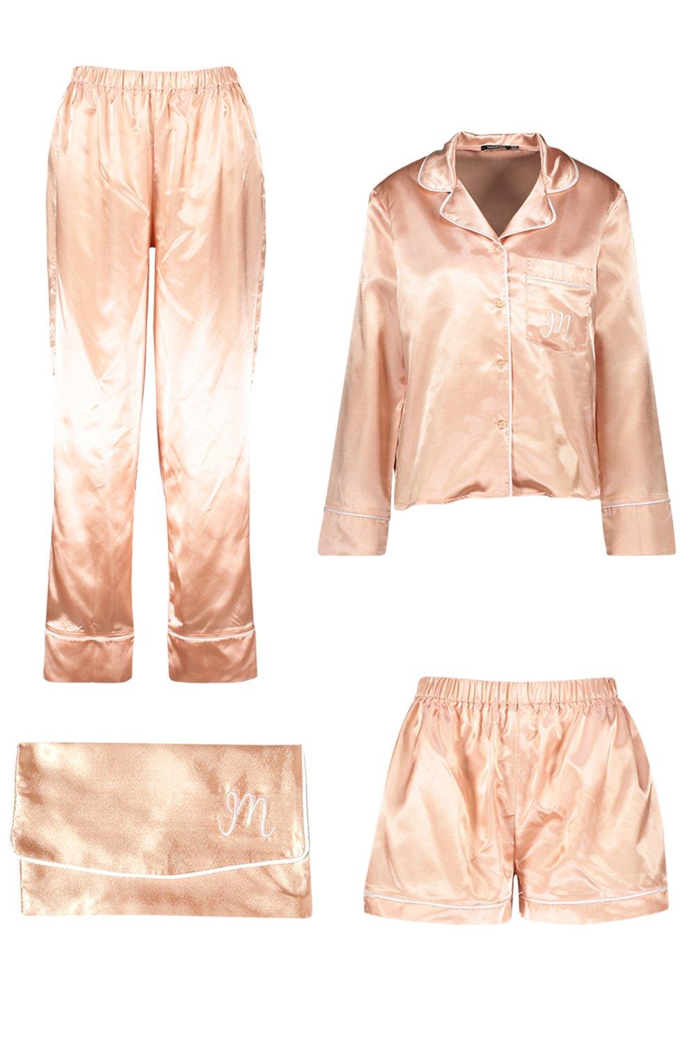 Initial satin pyjamas hotsell